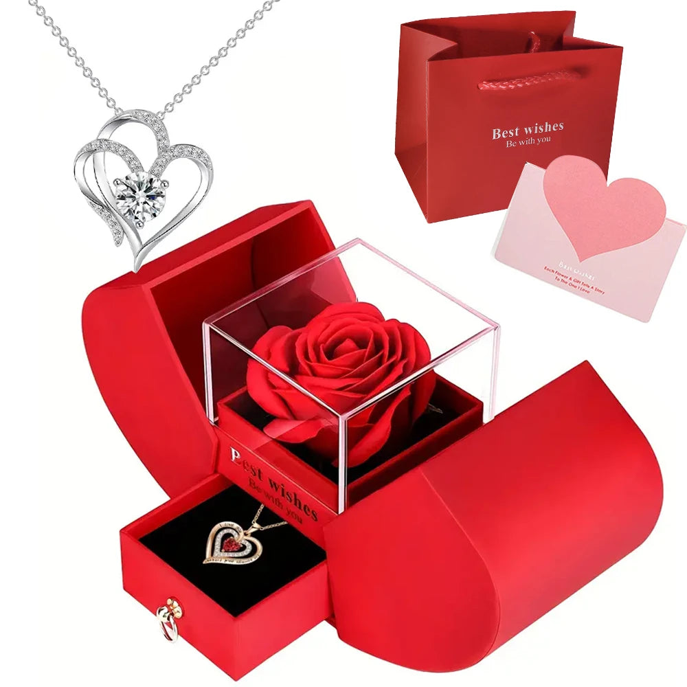 Luxury Rose Jewelry Box, Bestseller, Valentine's Day, Mother's Day, Eternal Flower, Artificial Flower Gift Box, 1 pc.