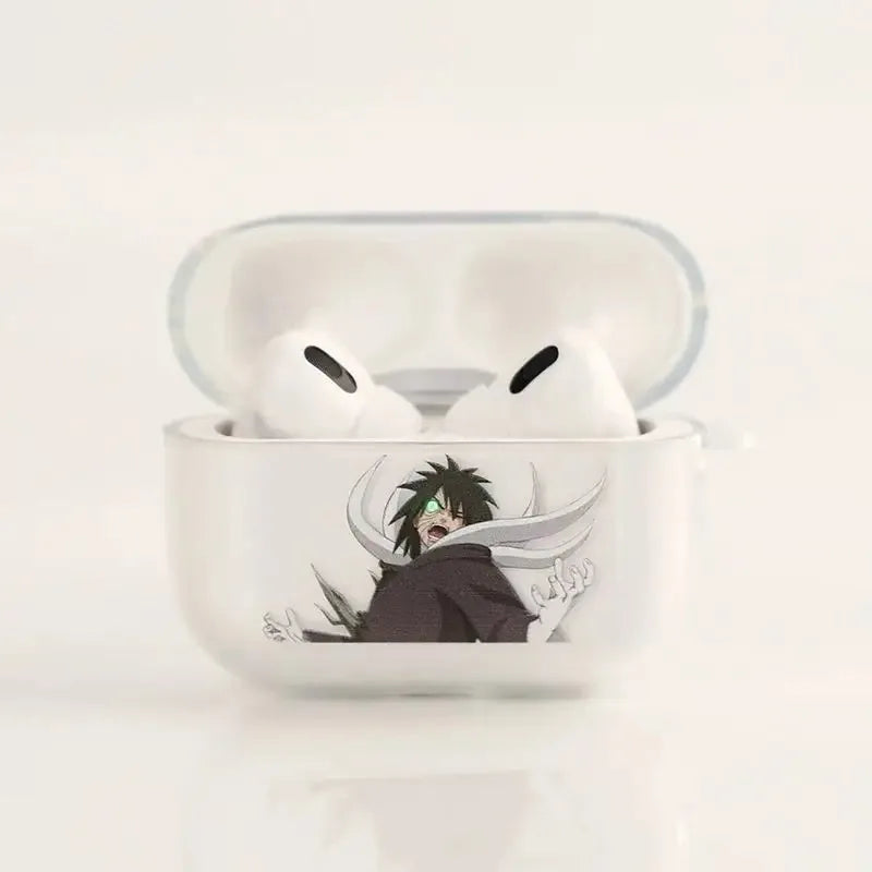 Anime Naruto Uchiha Sasuke Earphone Case for AirPods 4 3 2 1 Pro Pro2 Wireless Bluetooth Headphones Transparent Decorative Covers