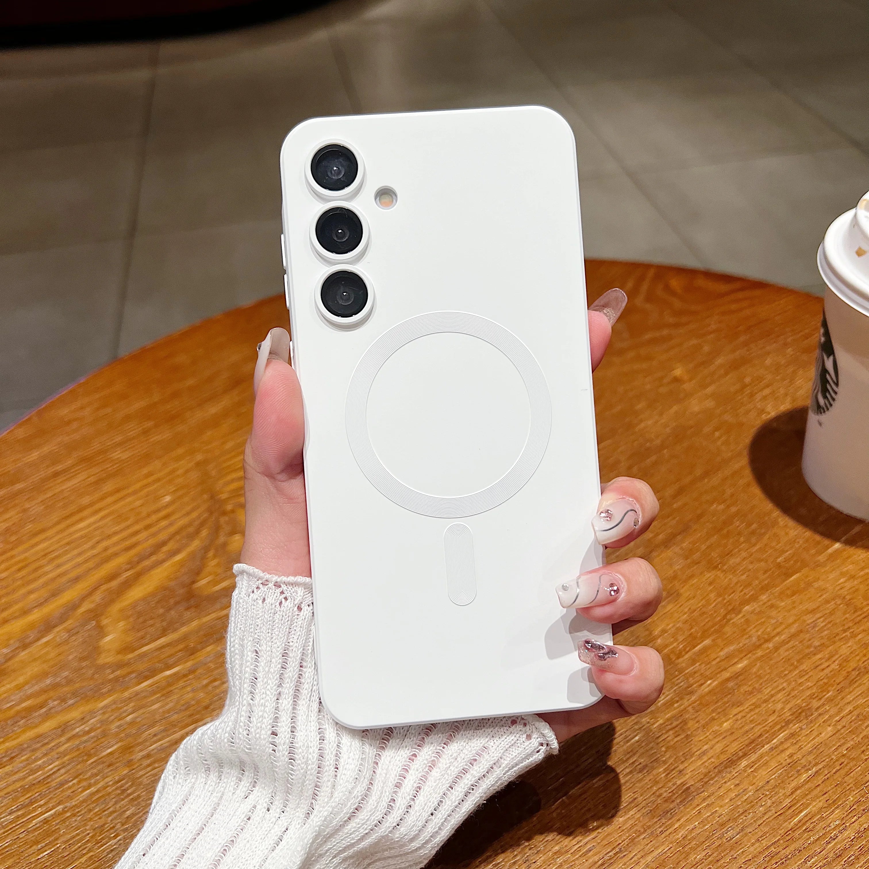 Matte Lens Protective Case for Magsafe Samsung Galaxy S24 S23 S22 S21 A05 A06 A16 A26 A36 A56 A15 A25 A35 A55 A14 A24 A34 A54