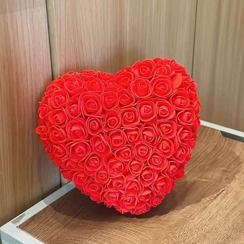 Rosa artificial en forma de corazón 3D de 15cm, adecuada para regalos de San Valentín, Día de los Maestros y cumpleaños, 1 ud.