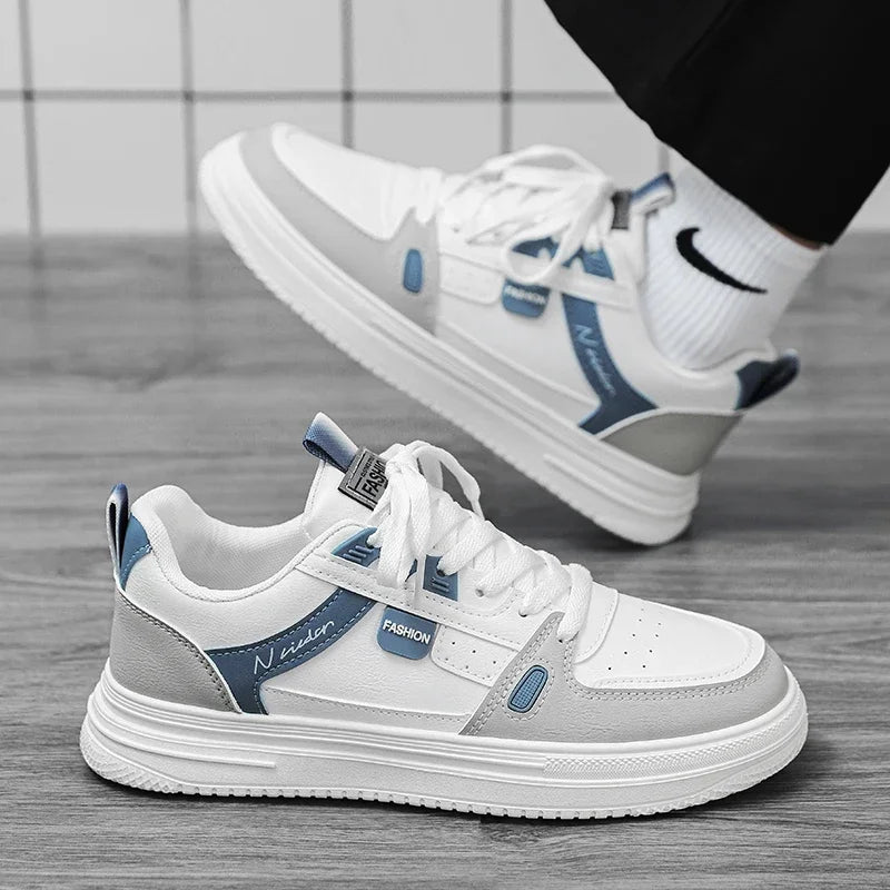 Men's Skateboarding Shoes, Breathable Running Sneakers, White, Casual Brand