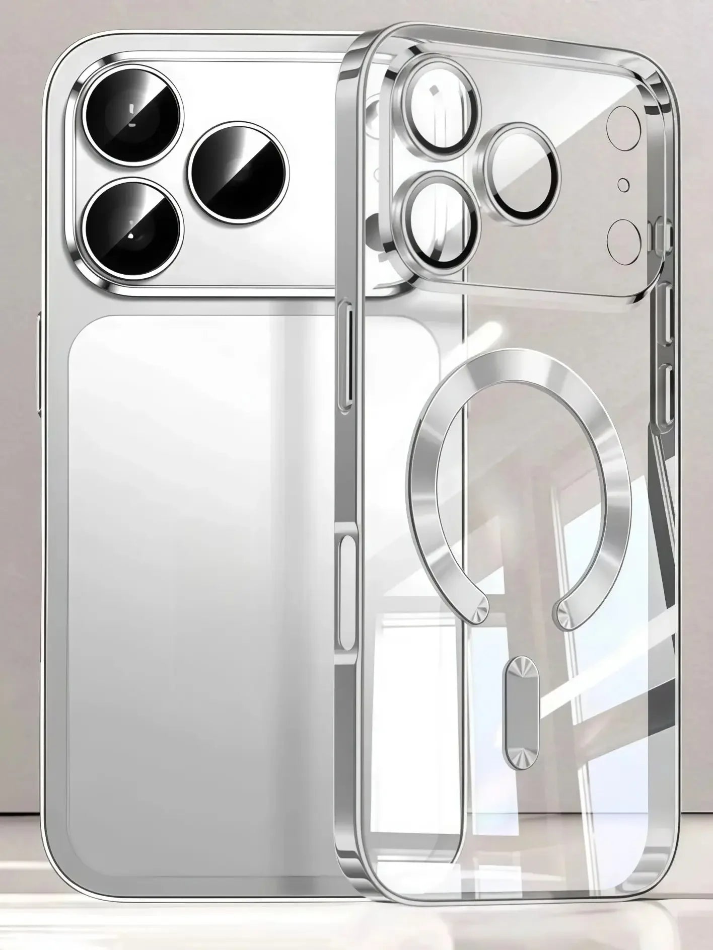 Luxury transparent camera cover with soft TPU coating, drop protection with magnetic phone case for iPhone 17 Pro Max/17 Pro/Air/17