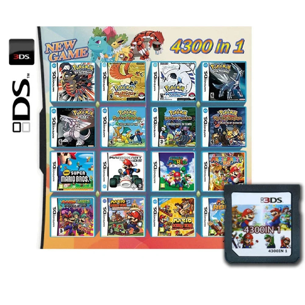4300 en 1 Compilación DS NDS 3DS 3DS NDSL Cartucho de juego Tarjeta Videojuego Reproductor portátil (tarjeta R4)