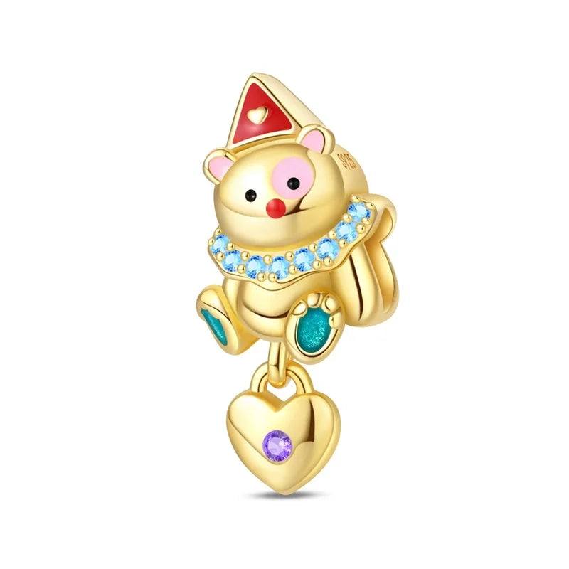 Cuentas de dijes originales de Plata de Ley 925, leopardo dorado, luciérnaga, mariposa, globo aerostático, cuentas aptas para pulsera DIY, joyería fina - CR mark