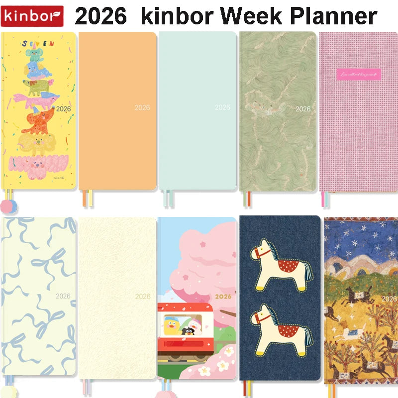 Kinbor 2026 Pocket Weekly Planner Notebook Limited Edition Weekly Diary Notebook Monthly Yearly Planning Book Travel Record