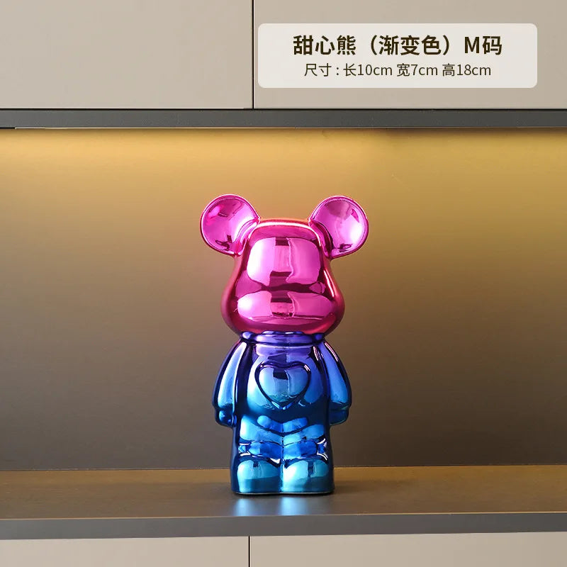 Violent bear for living room, TV stand, high-end luxury light, ceramic wine cabinet decoration, home decor, new house
