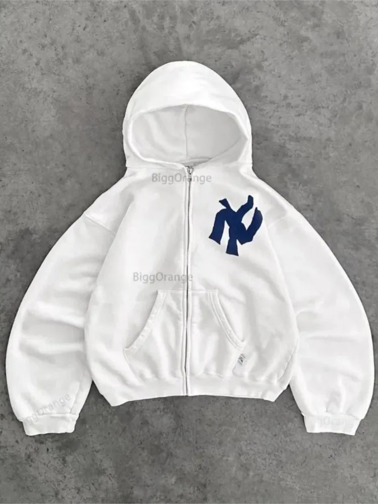 Sudadera con capucha, Jersey, sudadera Y2K, ropa de calle, nuevo Harajuku, Hip Hop, patrón de letras Retro, Sudadera con capucha de alta calidad, ropa de mujer bluza