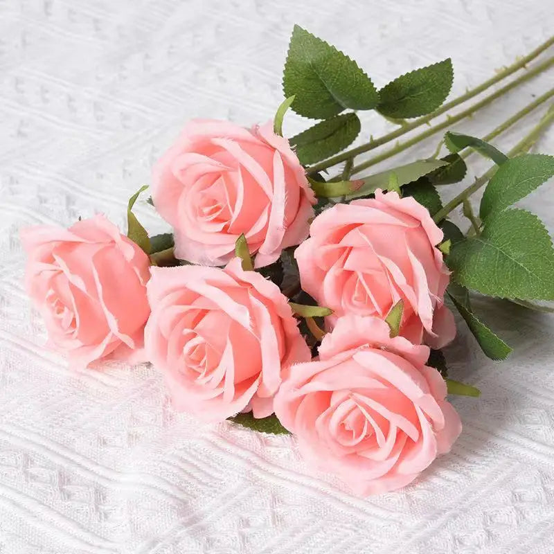 1/5/10/20 pieces artificial roses, flower branch, artificial red roses, realistic fake roses for wedding home decoration