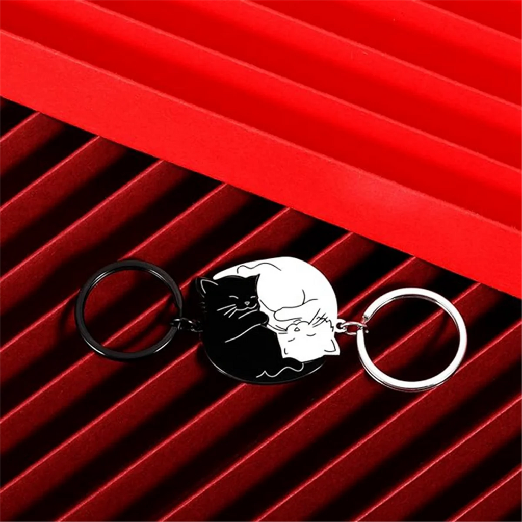 Couple's Gift Keychain, Cute Valentine's Day Gift for Him, Her, Cat Lover, Best Friend, Husband, Wife, Birthday Gift, New!