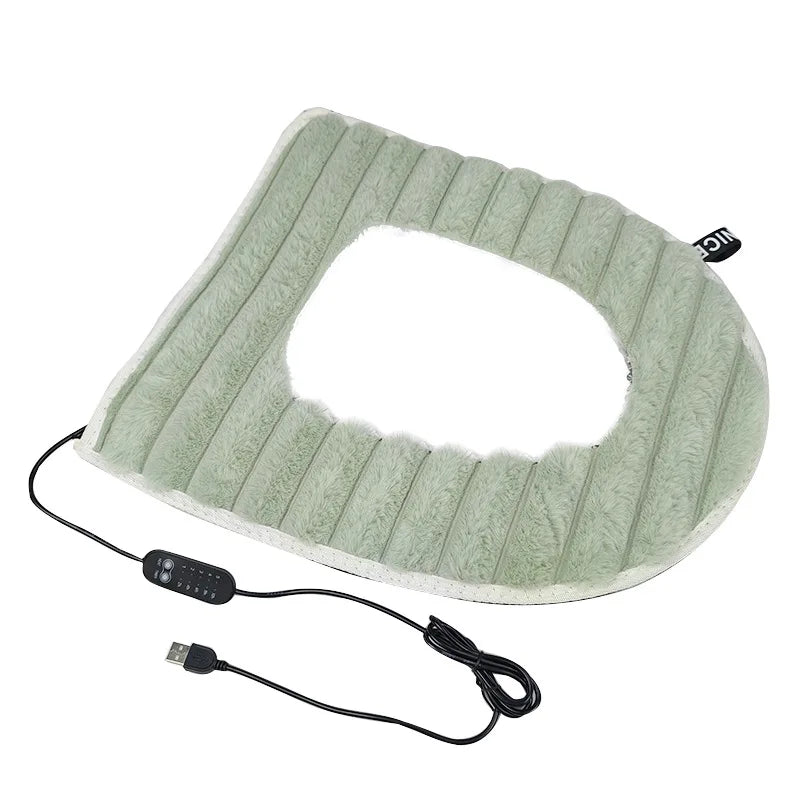Funda para asiento de inodoro con calefacción USB, alfombrilla Universal suave para inodoro, taburete lavable para el hogar, fundas para cojines de baño, accesorios