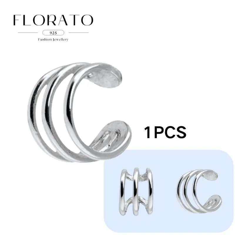 Chapado en oro de 24 quilates/925 plata cristal circón sin oreja Piercing Clips para las orejas minimalista CZ Clips para las orejas joyería de moda Popular para mujeres - CR mark