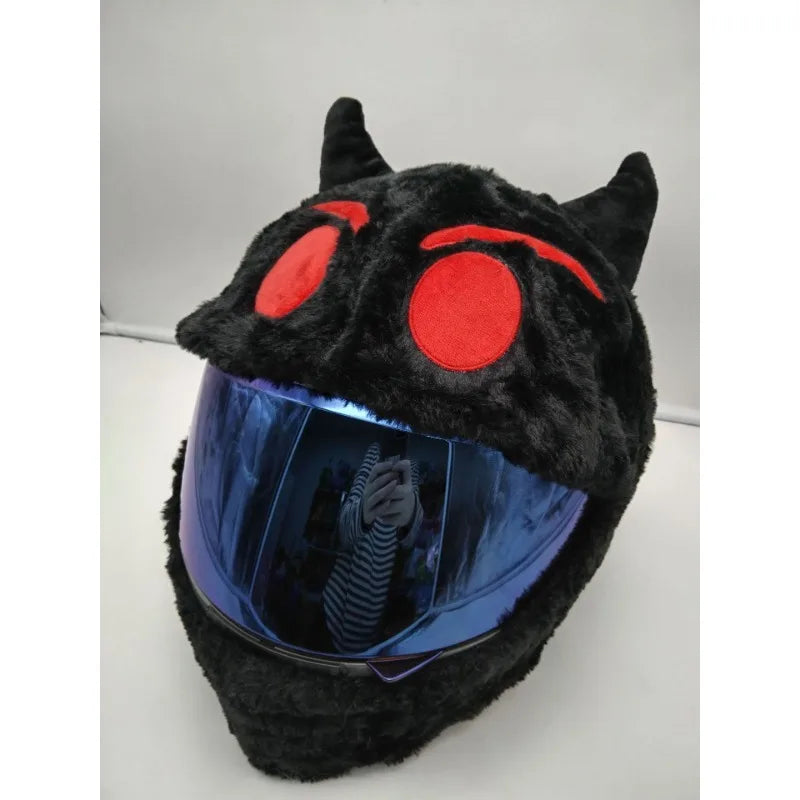 Cubierta protectora para casco, conjunto de felpa esponjosa de dibujos animados para motocicleta, funda protectora de cara completa, especial de seguridad para motocicleta - CR mark