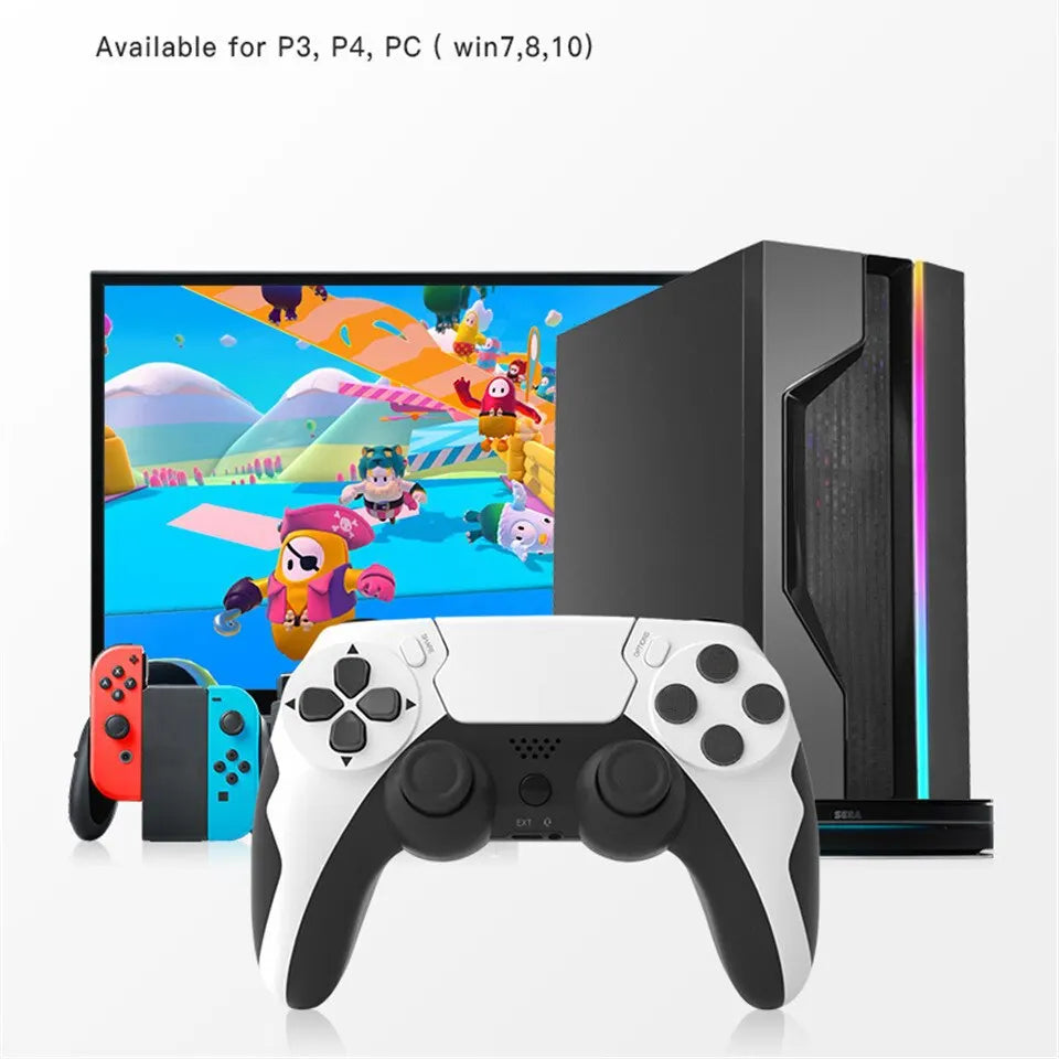 GAMINJA-mando inalámbrico P48 con giroscopio de seis ejes, controlador de juego para PS4, PS3, consola Wins 7, 8, 10, Joystick de PC de doble vibración - CR mark