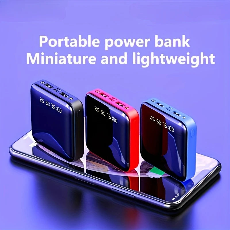 30000mAh Mini Power Bank, Fast Charging, Large Capacity Portable Power Bank, 4-in-1 Cable for Xiaomi, iPhone, Samsung, Huawei 2025, New