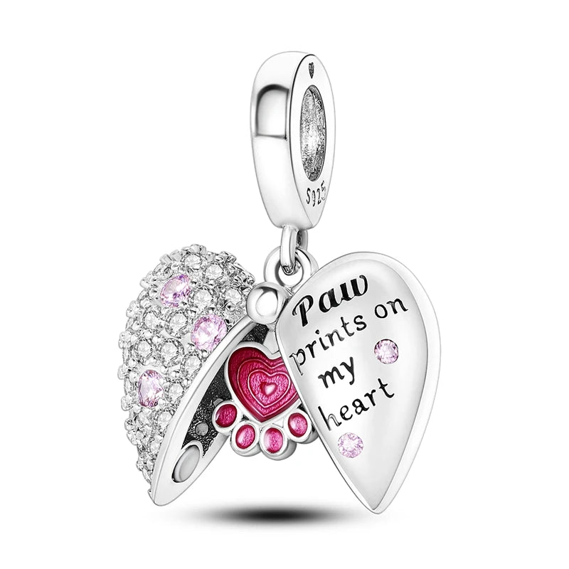 925 Plata de Ley Serie Rosa Charms Pajarita Niña Pastel Princesa Cuentas Colgante Ajuste Original Pulsera DIY Joyería Regalo Para Mujer