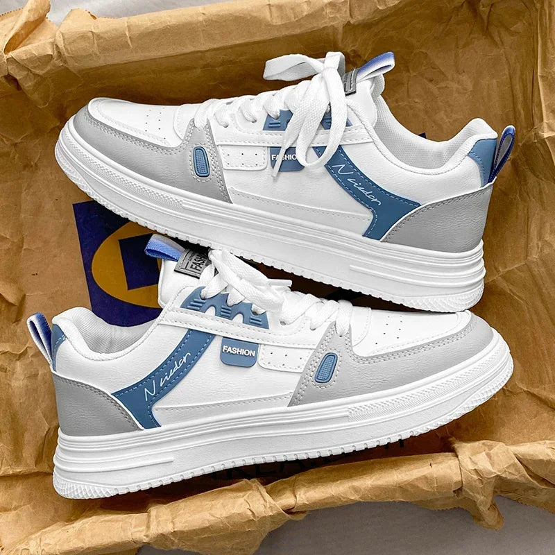 Men's Skateboarding Shoes, Breathable Running Sneakers, White, Casual Brand