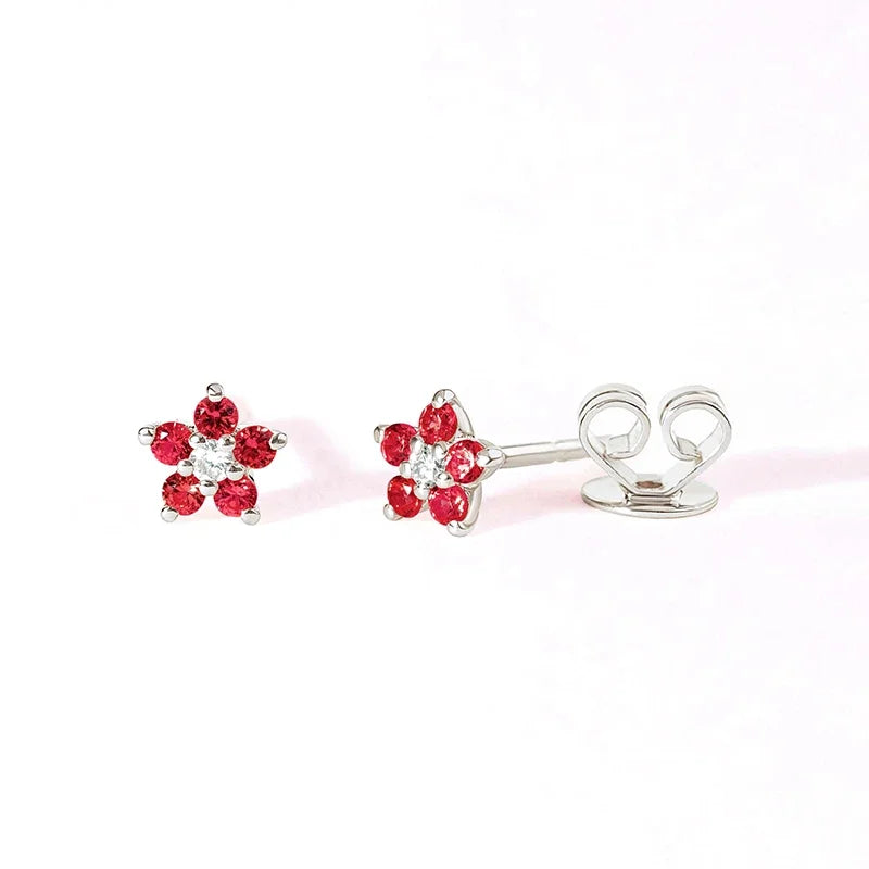 KYOUNUO-Conjunto de pendientes colgantes rellenos de oro y plata para mujer, puños para las orejas, pendientes de aro con forma de flor y mariposa de circón, joyería al por mayor - CR mark