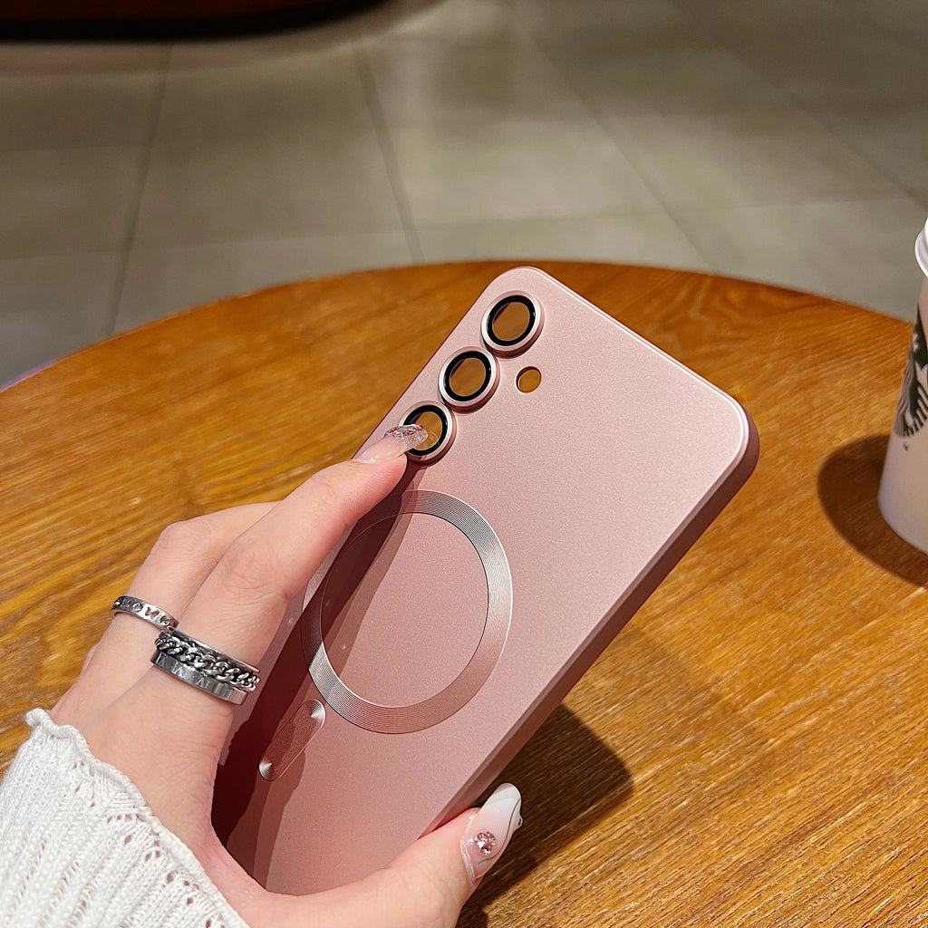 Matte Lens Protective Case for Magsafe Samsung Galaxy S24 S23 S22 S21 A05 A06 A16 A26 A36 A56 A15 A25 A35 A55 A14 A24 A34 A54