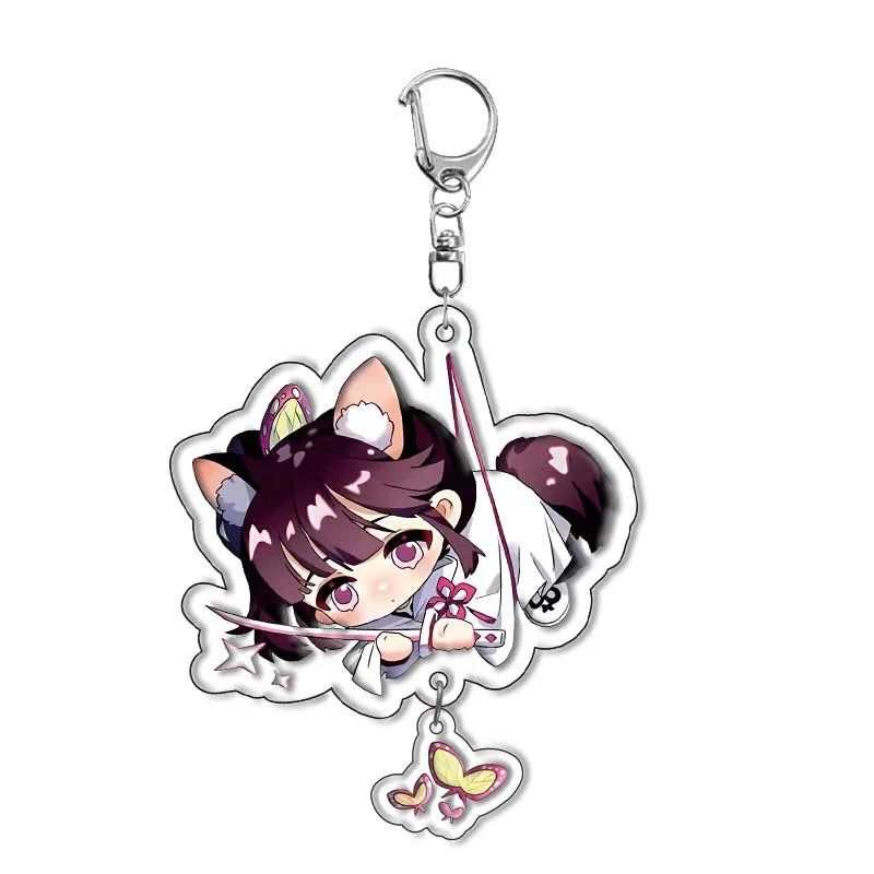 Demon Slayer Tanjiro Zenitsu Double-Sided Acrylic Keychain 5.5cm Anime Accessories