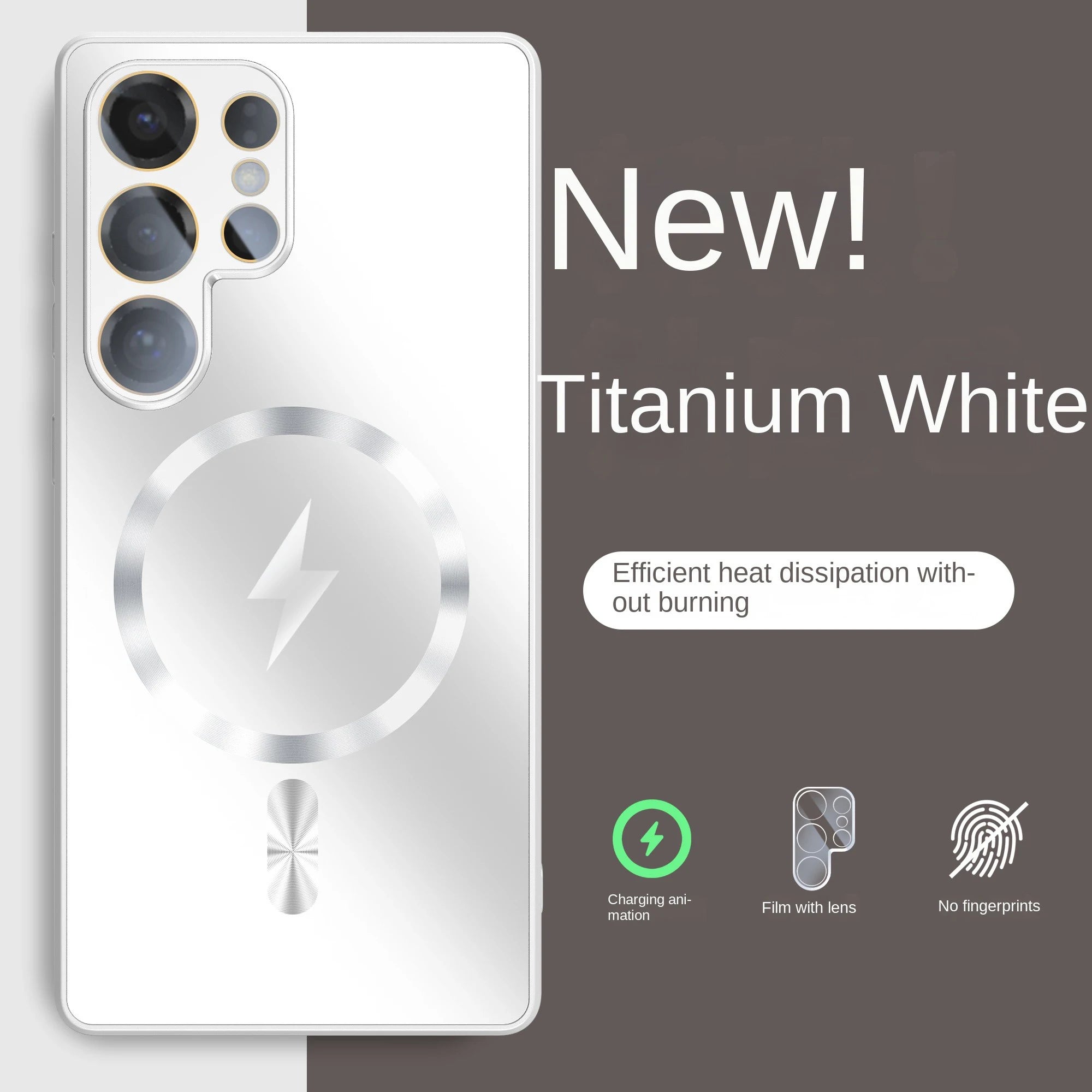 AG Ultra-Thin Matte Magnetic Case for MagSafe, Shockproof Glass Lens Protector for Samsung Galaxy S25 S24 S23 Ultra Plus