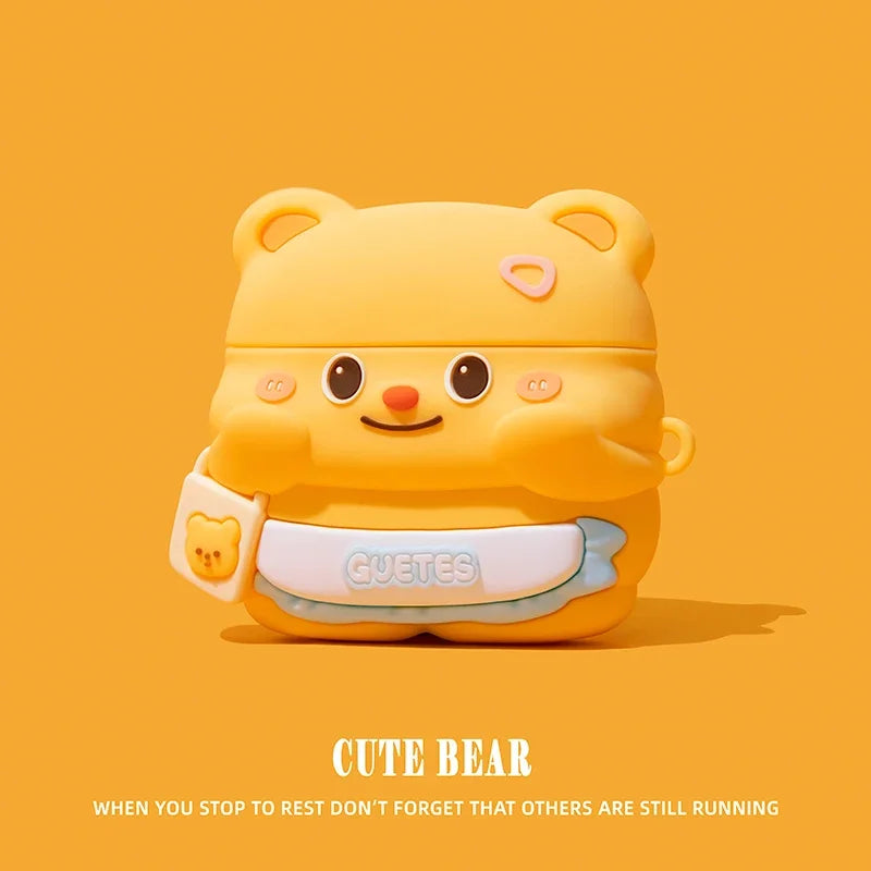 3D Chocolate Cookie Bread Case for AirPods 1, 2, 3, 4 Pro, Cute Cartoon Earphone Case for AirPods Pro 2, Soft Silicone Case