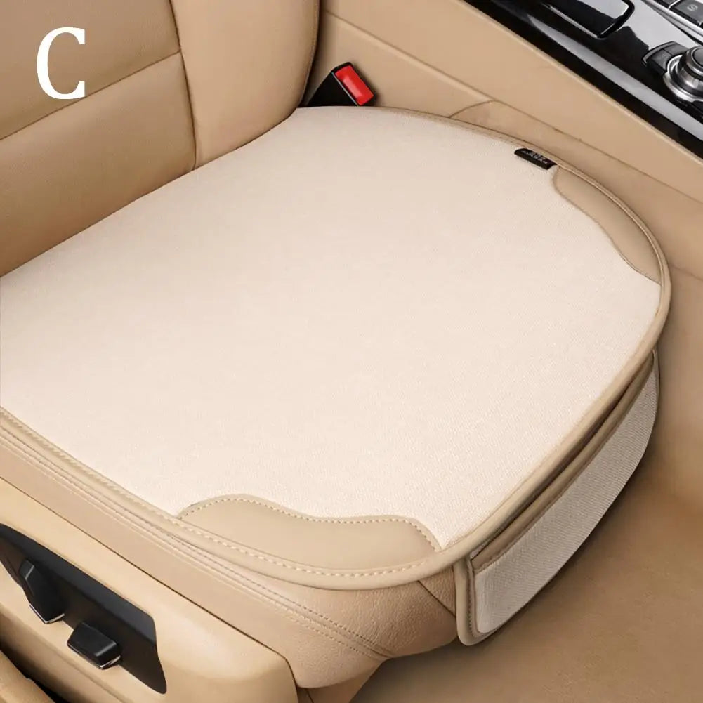1 pc. Breathable Linen Car Seat Cover, Universal Four Season Front Protective Covers, Interior Protection, Chair Seat Cushion, Car Tools