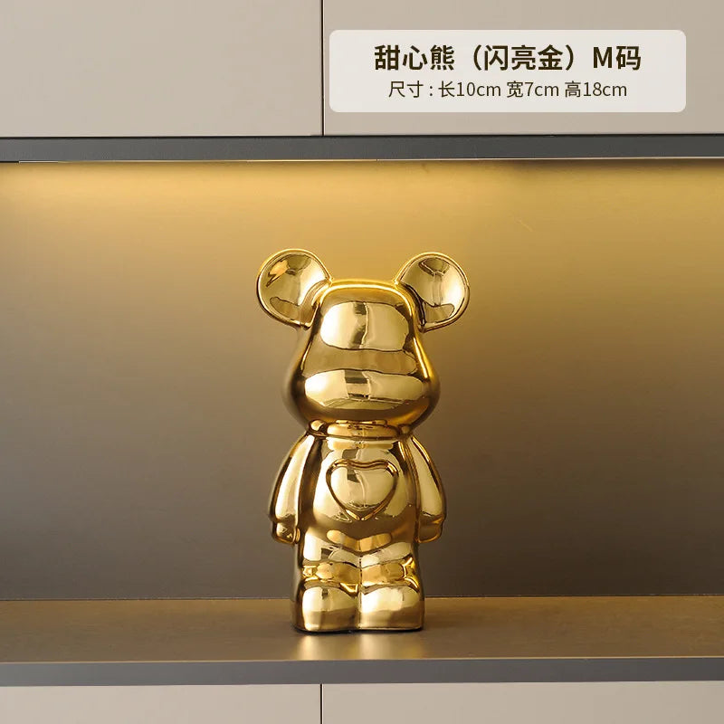 Violent bear for living room, TV stand, high-end luxury light, ceramic wine cabinet decoration, home decor, new house