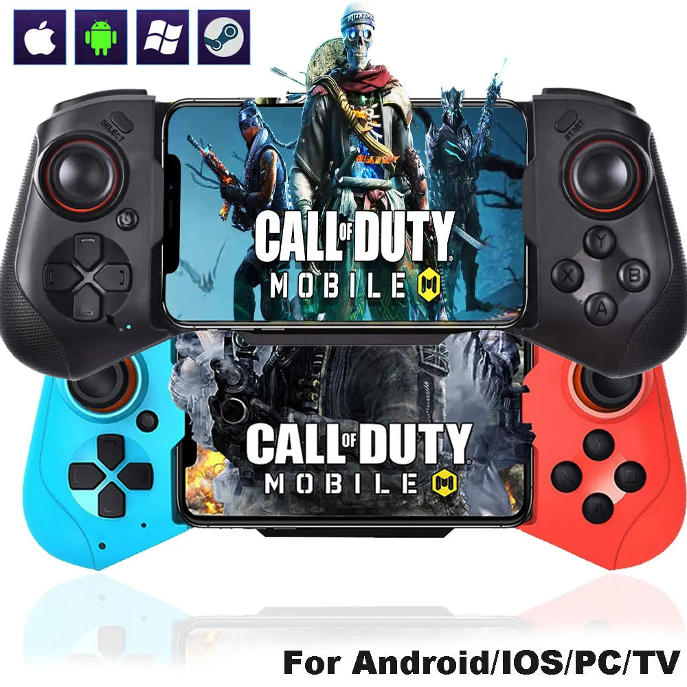 Mobile phone controller for iPhone/Android/Steam, wireless controller, Bluetooth, game controller, elastic gaming handle, joystick for PC