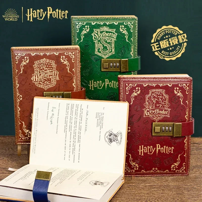 Authentic New Retro Potter Four Academy Password Notebook, Color Pages, A5 Anime Notebook, Cartoon Log Writing Book for Students, Gift Toy