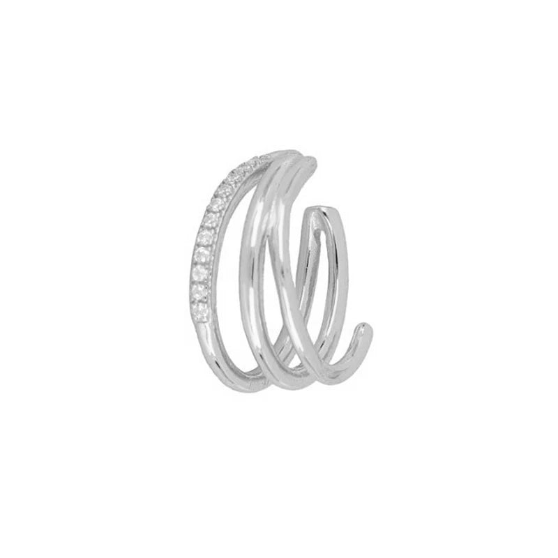 Chapado en oro de 24 quilates/925 plata cristal circón sin oreja Piercing Clips para las orejas minimalista CZ Clips para las orejas joyería de moda Popular para mujeres - CR mark