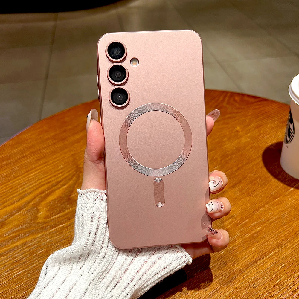 Funda suave de TPU mate para Samsung Galaxy A56 A55 A54 A36 A35 A16 A15 5G A26 S25 Edge S24FE S24 S23 S21 Ultra Plus FE Magsafe - CR mark