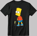 Camiseta de algodón puro con estampado de The Simpsons Bart Simpson para hombres y mujeres, camiseta de manga corta cómoda e informal divertida de gran tamaño