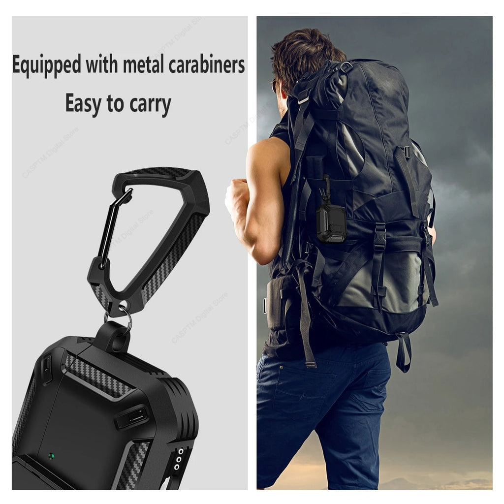 Funda con cerradura de seguridad para AirPods 4, funda protectora de TPU para PC para Apple AirPods 4, Fundas, accesorios para auriculares con gancho