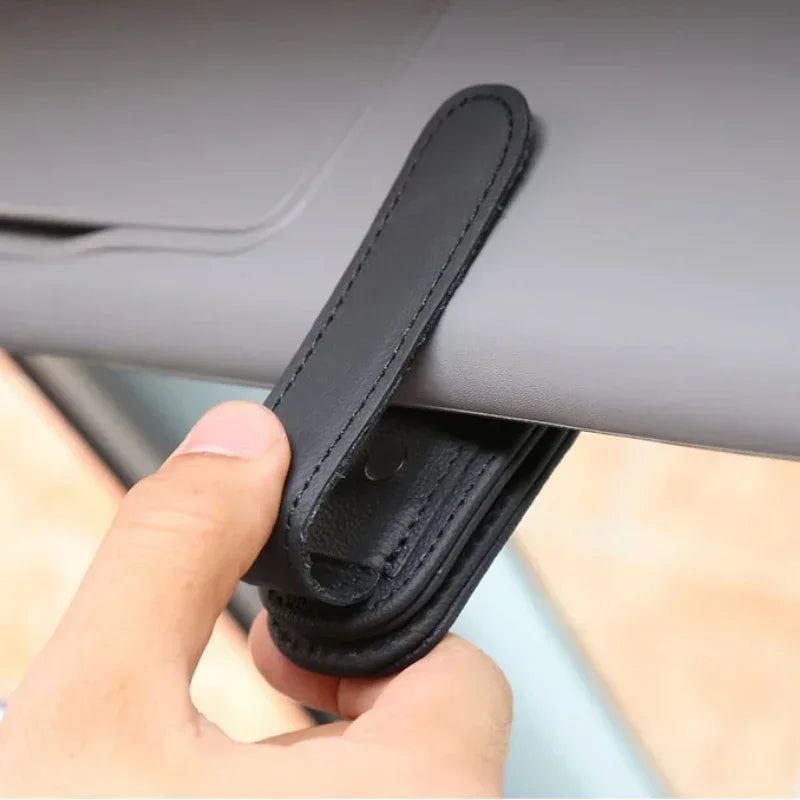 Soporte para gafas de sol, 1 Uds., adecuado para sombrillas de coche, Clip magnético para gafas de sol de cuero y Clip para billetes, accesorios para sombrilla de coche