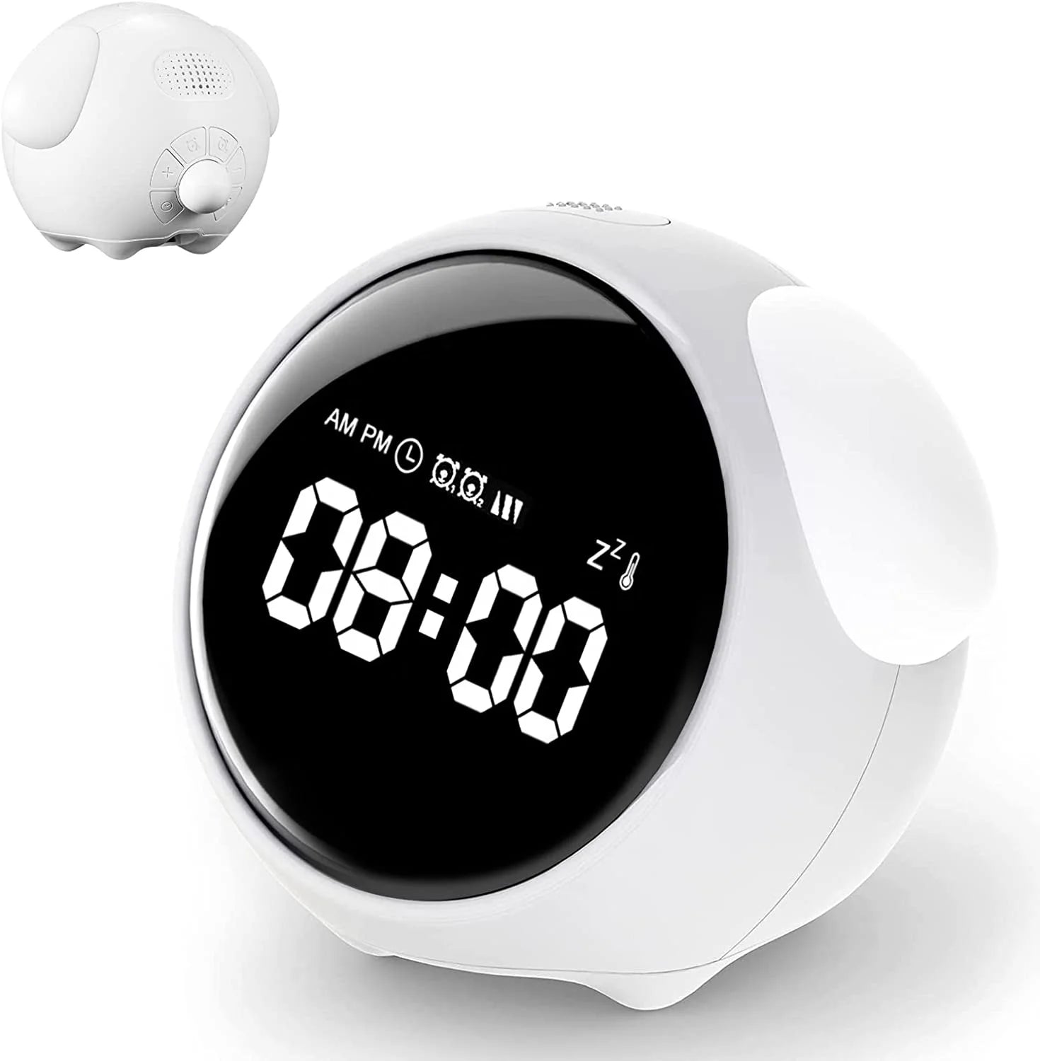 Digital Alarm Clock for Kids with Light, Emotional Table Clock, Wireless, Smart, Cute Cartoon Alarm Clock for Children