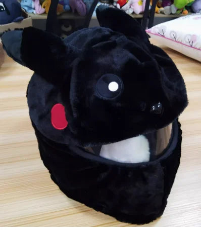 Cubierta protectora para casco, conjunto de felpa esponjosa de dibujos animados para motocicleta, funda protectora de cara completa, especial de seguridad para motocicleta - CR mark