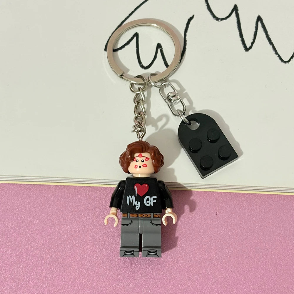 Juego de llaveros hechos a mano I Love My Boyfriend/Friendly, llavero con colgante de figura bonita para mochila, regalo para pareja, accesorios de Cosplay - CR mark