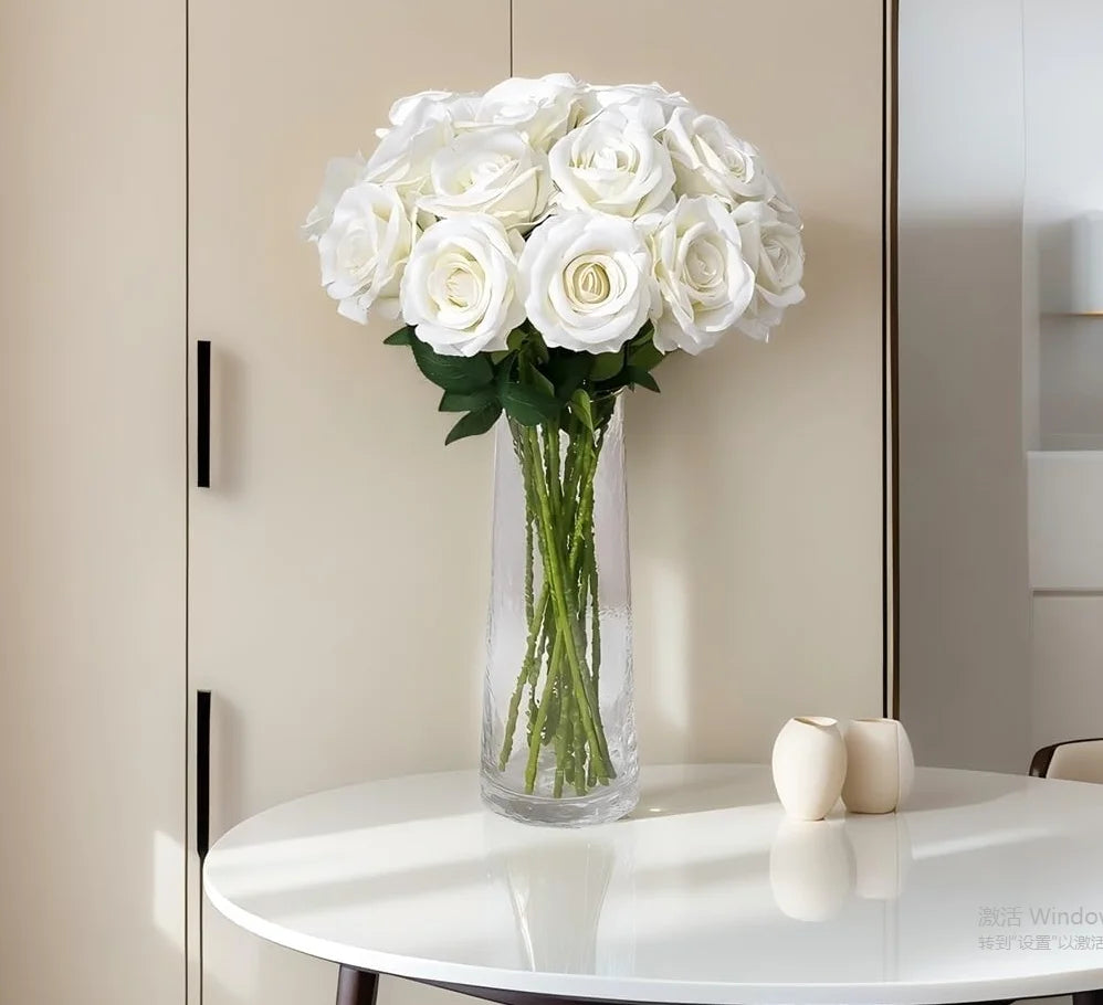 1/5/10/20 pieces artificial roses, flower branch, artificial red roses, realistic fake roses for wedding home decoration