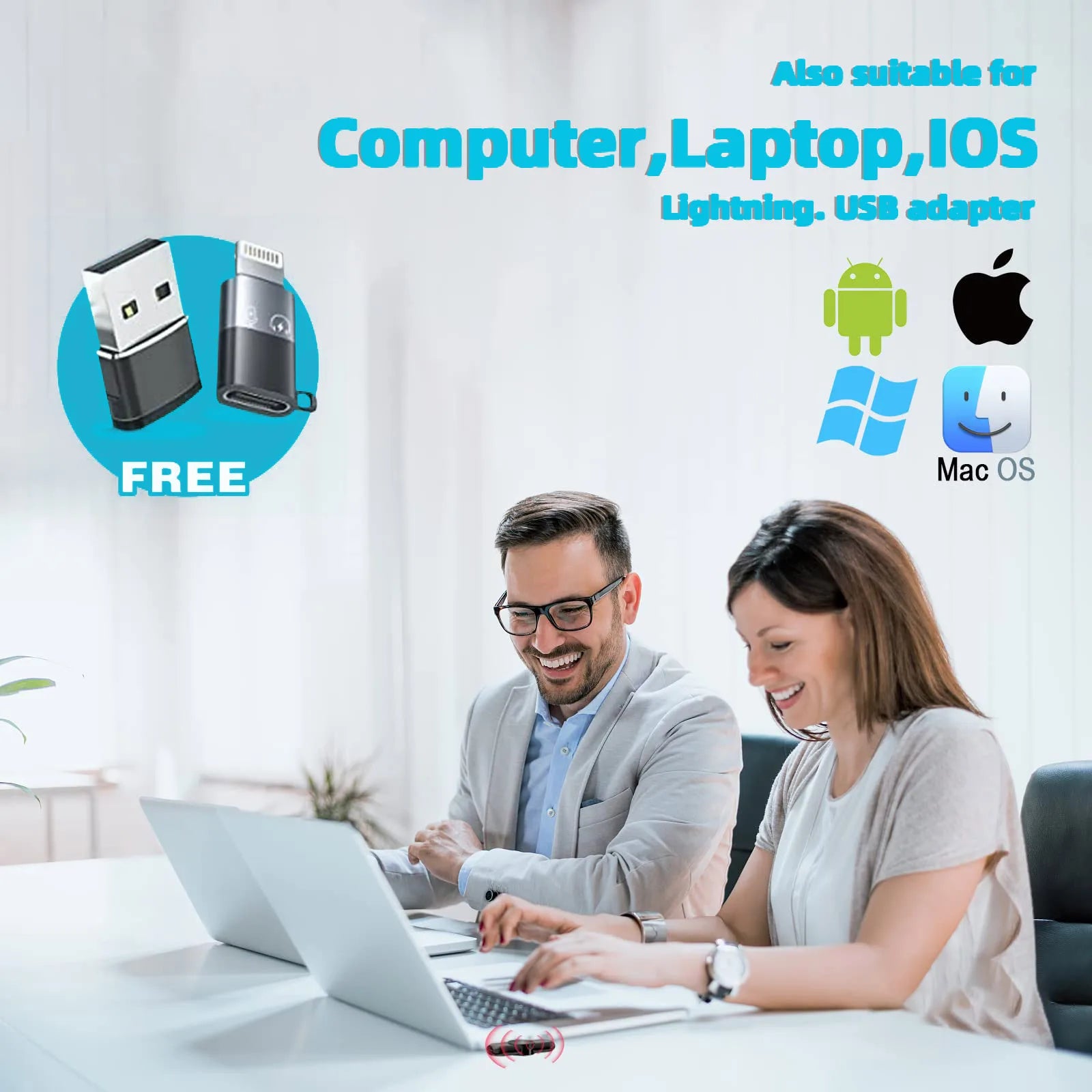 2.4G Wireless Lavalier Microphone with Noise Cancellation, Audio and Video Recording for iPhone/iPad/Android/Xiaomi/Samsung, Live Gaming Microphone