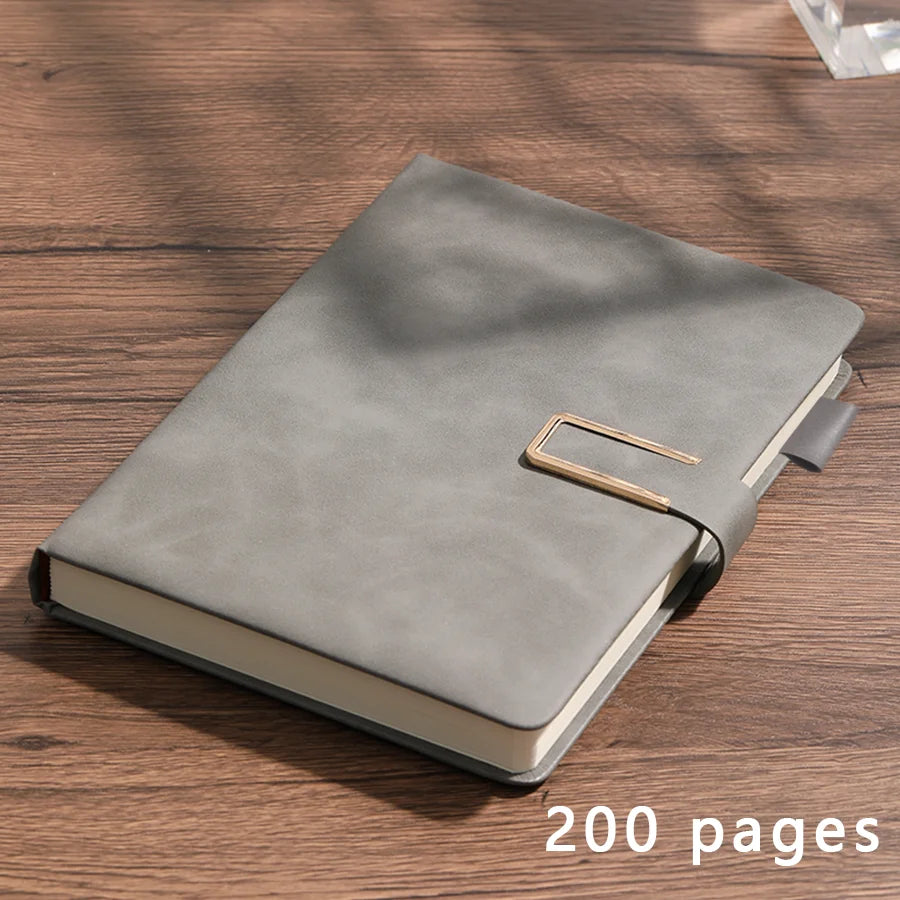 Personalized vintage A5 leather notebook, soft cover, ideal for business meetings, college journaling
