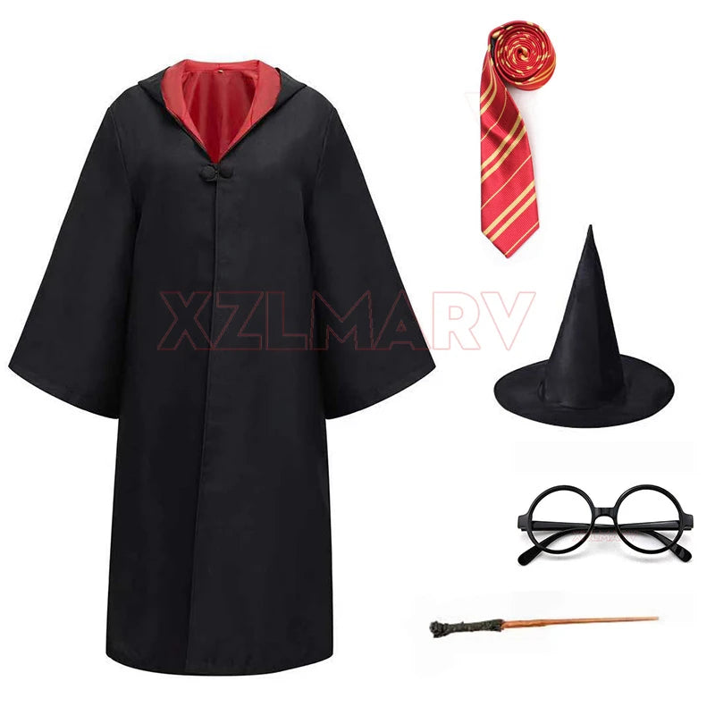 Disfraz de Cosplay para Niños y Adultos, Capa Mágica, Túnica Infantil, Capa con Capucha para Niños, Túnica de Slytherin, Accesorios de Halloween - CR mark
