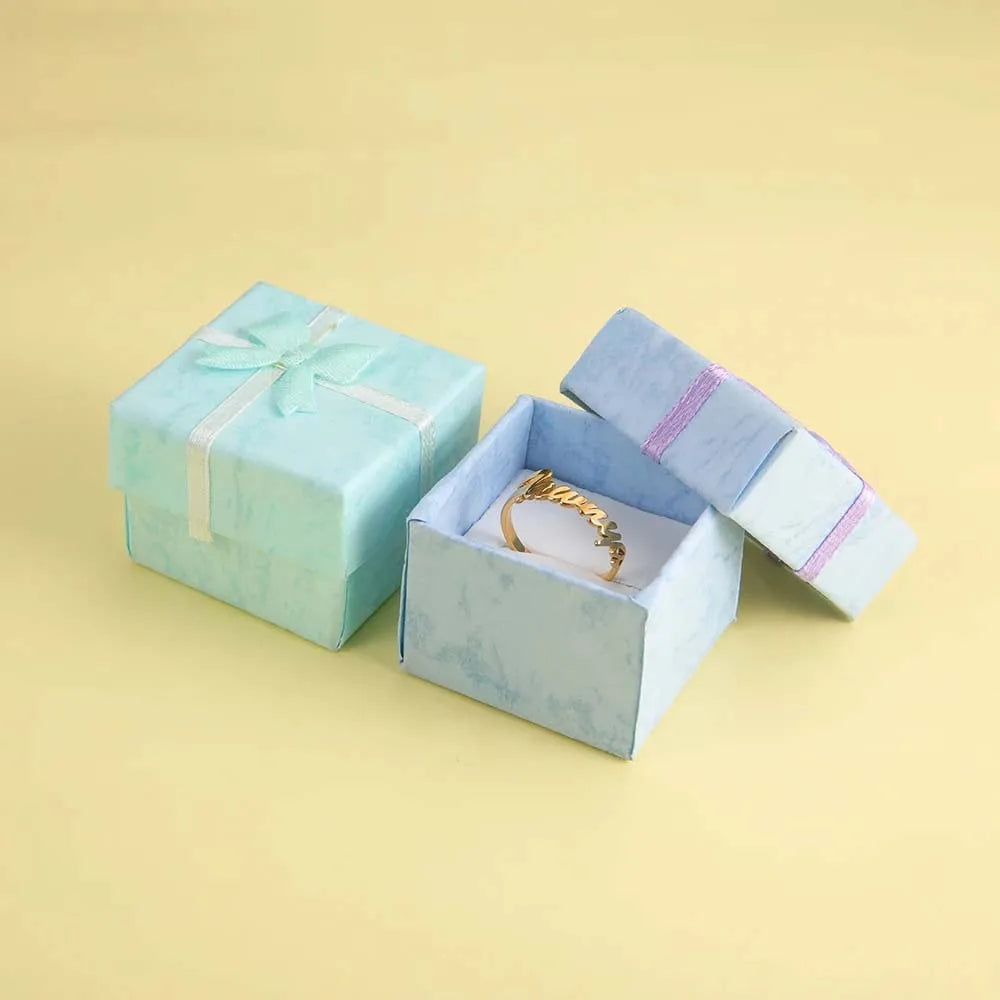 Anillo Personalizado con Doble Nombre para Mujer y Hombre, Regalo Familiar para Parejas, Color Dorado, Acero Inoxidable, Joyería Metálica - CR mark