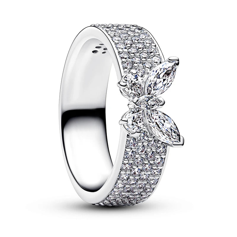 Nuevo Anillo de Plata de Ley 925, anillo atrevido de mariposa brillante para mujer, joyería - CR mark