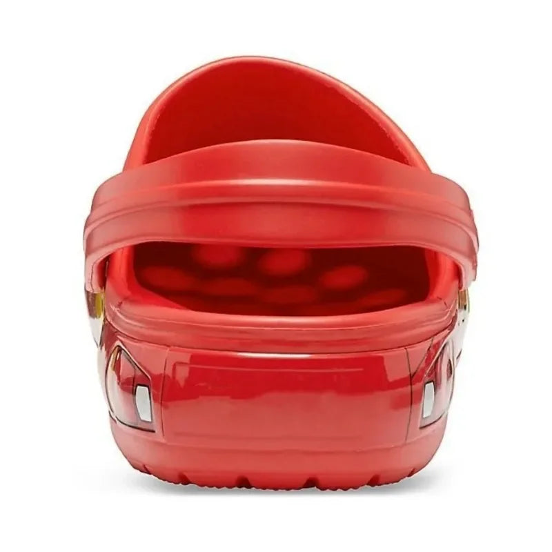 Disney Lightning McQueen Pixar Cartoon Solid Waterproof Sneakers, Outdoor Beach Shoes, Casual Ankle Wrap Sandals, EVA Shoes