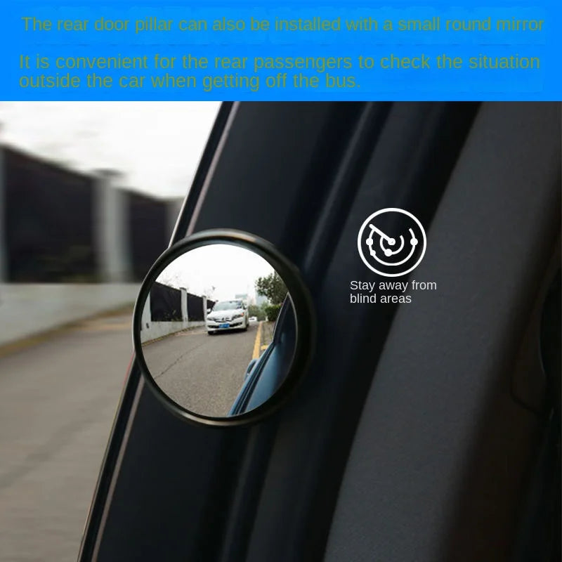 Espejo retrovisor de punto ciego para coche, espejo redondo pequeño ajustable de 360 grados, convexo auxiliar de marcha atrás
