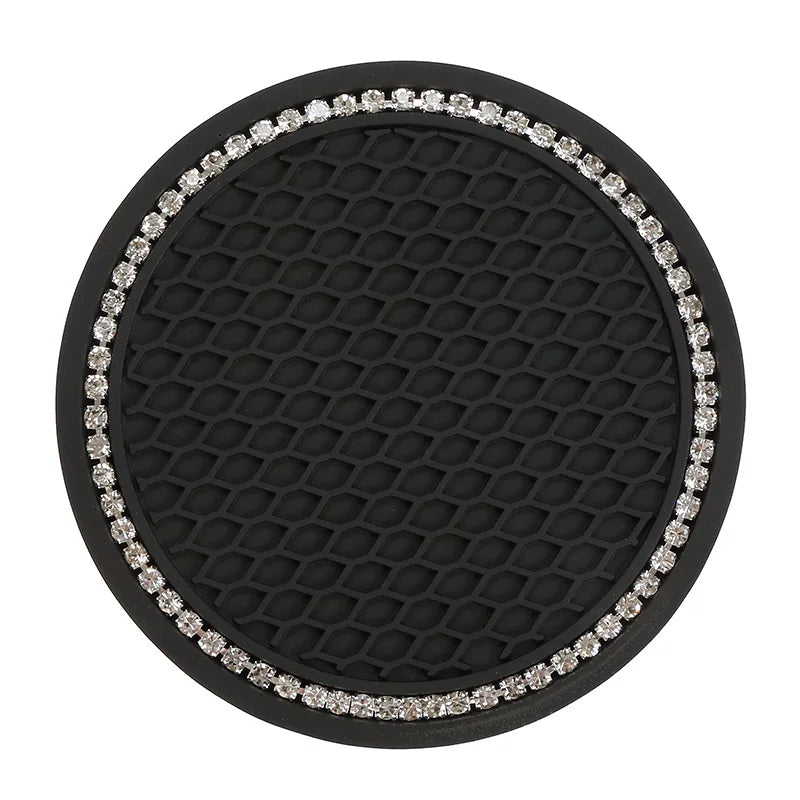 Car Water Cup Holders, Rhinestone Non-Slip Rubber Mat for Bottle Holders, Coasters, Non-Slip Cup Holders for Car Interior