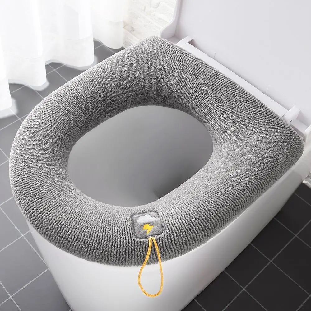 Funda Universal para asiento de inodoro, alfombrilla para taburete con patrón de calabaza, cojín para asiento de inodoro suave y cálido, accesorios para tapa de inodoro de baño