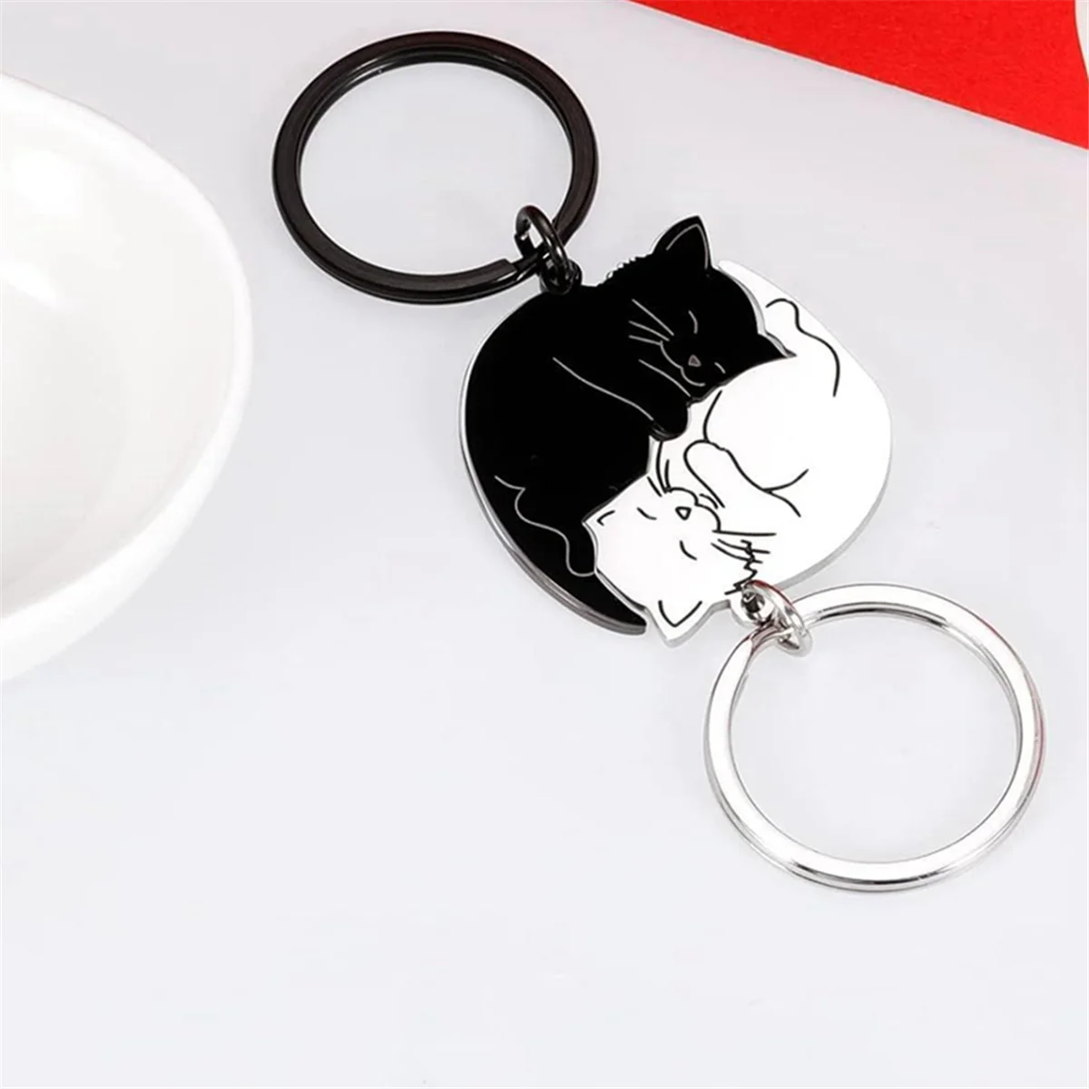Couple's Gift Keychain, Cute Valentine's Day Gift for Him, Her, Cat Lover, Best Friend, Husband, Wife, Birthday Gift, New!