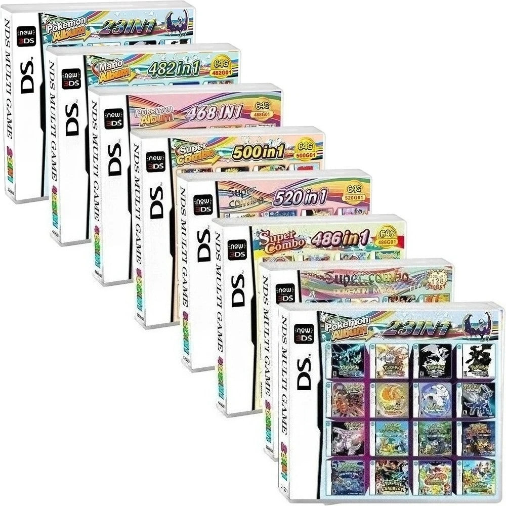 Tarjeta de Juego NDS, Versión Estadounidense, Versión Europea, Juego Todo en Uno V2, Nueva Tarjeta de Juego Pokémon NDS 482 en 1, 520 en 1, 468 en 1, 23 en 1, Juegos DS