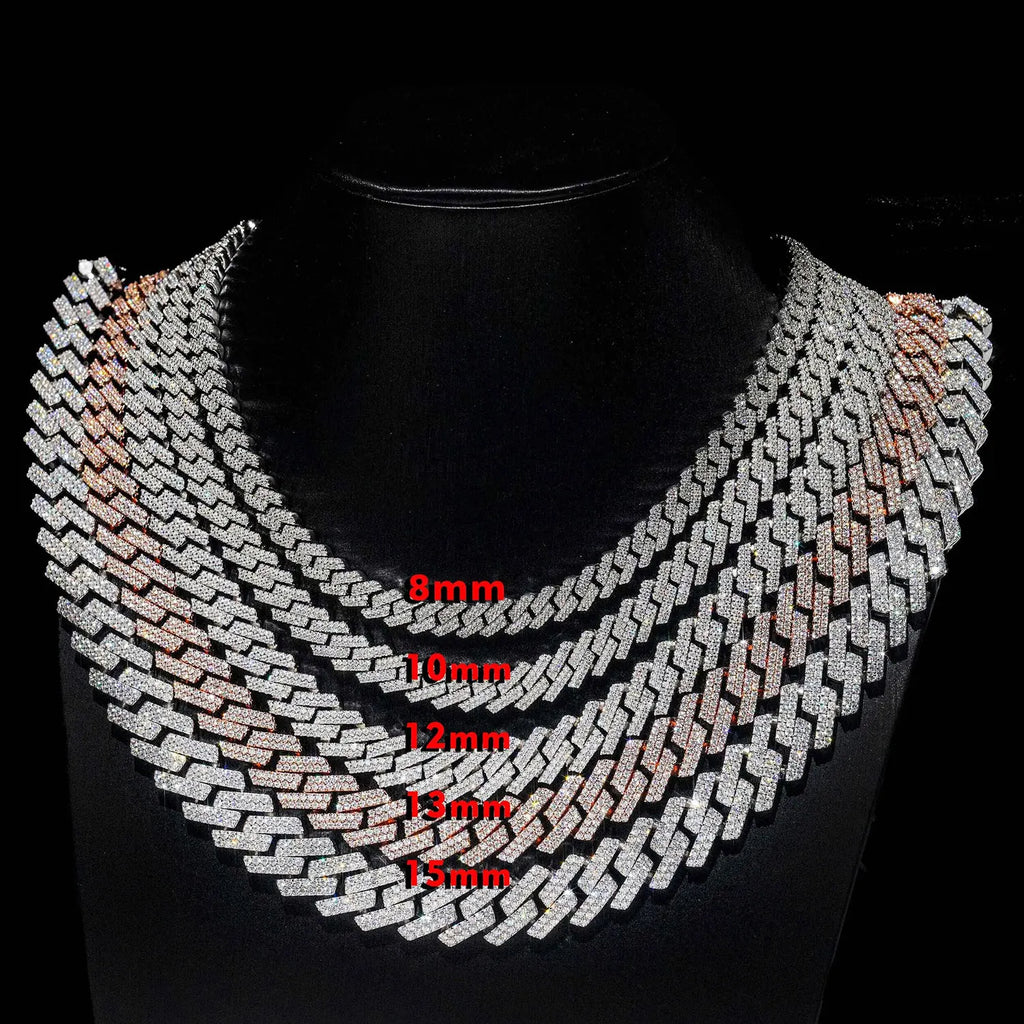 Envío Directo, collar de cadena de eslabones cubanos de Hip Hop, chapado en oro de 18k, 10/12/14/15/20mm, diamante helado CZ, regalo para él/la - CR mark